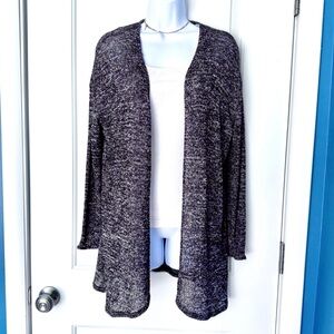 H&M Divided black & white slub knit open-front cardigan Size S EUC
